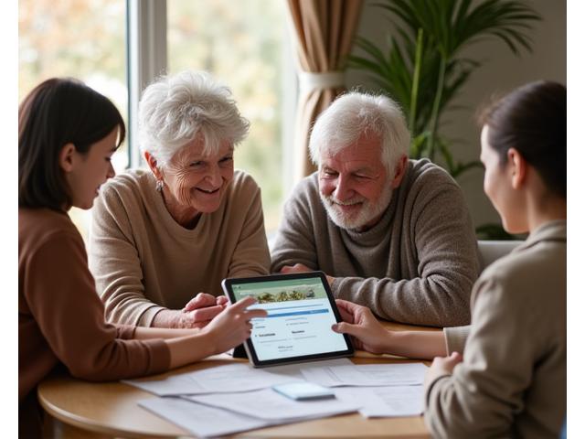 A multi-generational family reviewing health documents and planning their future, symbolizing proactive wellness.